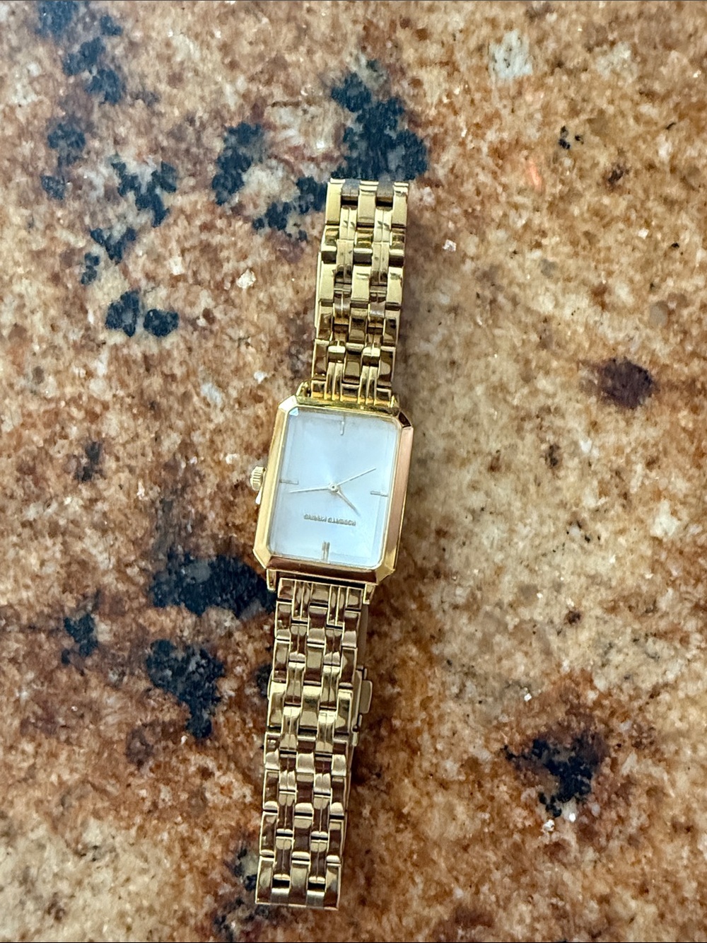 Gold-Tone Rectangular Bracelet Watch - White Dial never been worn